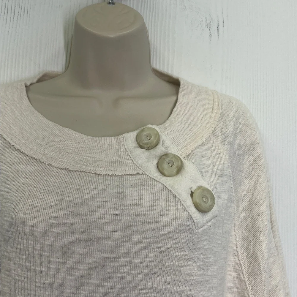 Free People - We The Free Don't Forget Me Cream Long Sleeve Blouse Size Small